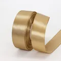 Nastro di raso poliestere oro champagne da 2,5 cm per confezioni regalo e decorazioni nozze - 2.5cm x 22m (Anima in plastica) / Oro Champagne (105#)