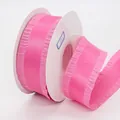 Nastro di raso di poliestere rosa acceso da 4cm con volant per decorazioni fai-da-te - Rosso Pesca (156#)