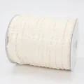 Nastro arricciato 1cm bianco crema in poliestere su rotolo per accessori capelli DIY - Beige (028)