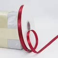 Roll of 1cm high-density burgundy polyester satin ribbon for elegant gift box packaging - Burgundy