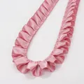 Ruban à volants plissés rose de 2,5 cm en polyester brillant pour couture DIY - Rose Poudré