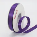 1.5cm dark purple satin ribbon roll with metallic sheen on white plastic spool - 1.5cm / Purple