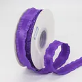 2.2cm purple polyester pleated ribbon with ruffle edges for floral gift packaging - Purple