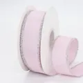 Rosa Rippband mit silberner Fransenkante auf weißer Spule für DIY-Geschenkverpackungen - Breiter Stil (3.8cm Silber Fransen Rosa)
