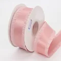 Nastro increspato in poliestere rosa da 4cm per confezioni fiori su rocchetto - Rosa Polvere (779#)