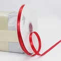 Red 10mm polyester satin ribbon roll for gift wrapping and floral bouquets - Dark Red