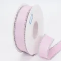 Rosa Ripsband-Rolle mit Silber-Fransenrand für Geschenkverpackungen und DIY-Projekte - Mittlerer Stil (2.5cm Silber Fransen Rosa)