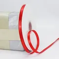 Polished red satin ribbon roll for gift wrapping and floral packaging decoration - Red