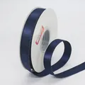 Navy blue ribbon with gold metallic edge on roll for gift wrapping and floral bouquets - 1.5cm / Dark Blue