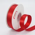 Satin red gift ribbon 2cm width on spool with smooth glossy finish for gift wrapping - 235# / Red