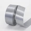 Rotolo di nastro di raso di poliestere grigio argento da 2,5 cm per regali - 2.5cm x 22m (Anima in plastica) / Grigio (59#)