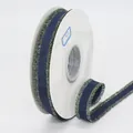 Dunkelblaues Ripsband mit Goldfransen auf einer Spule für DIY-Bastelarbeiten - Schmaler Stil (1.5cm Gold Fransen Marineblau)