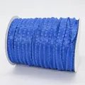 Nastro blu 1cm in poliestere con trama litchi su bobina per artigianato fai da te - Blu Diamante (350)