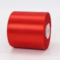Rollo de cinta de raso roja de 7,5cm para envolver regalos y decoración de bodas - 7.5cm x 22m / Rojo