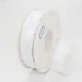 2.2cm white polyester ruffle satin ribbon roll for flower packaging and DIY crafts - White