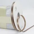 1cm high-density dark khaki polyester satin ribbon roll for gift and cake packaging - 1cm x 100 Yards / Silver Brown