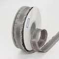 Grey polyester ruffle ribbon roll with lychee texture for floral gift wrapping - Gray