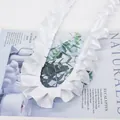 Ruban à volants plissé blanc de 2,5cm en satin doux pour la couture et le DIY - Blanc