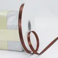 Brown 1cm encrypted polyester satin ribbon roll for flower and gift box packaging - 1cm x 100 Yards / Brown