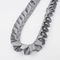Ruban plissé à volants en polyester gris argenté de 2,5 cm pour décoration DIY - Gris