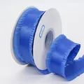 Royal blue pleated polyester ribbon on white spool for floral and DIY hair accessories - Diamond Blue (350#)