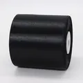 Cinta de raso negra de 7,5 cm con acabado sedoso para regalo y decoración de bodas - 7.5cm x 22m / Negro