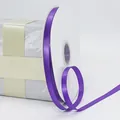 Roll of 1cm purple high-density polyester satin ribbon for gift wrapping and floral design - 1cm x 100 Yards / Purple