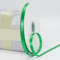 Roll of 1cm high-density green polyester satin ribbon for gift wrapping and floral bouquets - 1cm x 100 Yards / Green