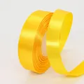 Bright yellow 1.5cm satin ribbon roll for gift wrapping and wedding favors decoration - 1.5cm x 22m / Gold