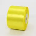 Bright yellow 5cm polyester satin ribbon roll for gift wrapping and DIY crafts - Lemon Yellow