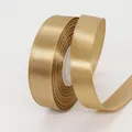 1.5cm width champagne gold satin ribbon roll for gift wrapping and wedding decoration - 1.5cm x 22m / Champagne Gold