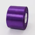 Deep purple 5cm satin ribbon roll with smooth silk finish for gift wrapping - Purple