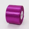 Deep purple 5cm satin ribbon roll with polished glossy finish for gift wrapping - Rose Purple