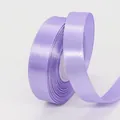 Single roll of 1.5cm lavender purple satin ribbon with a smooth glossy silk finish - 1.5cm x 22m / Light Purple