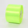 5cm fluorescent yellow satin ribbon roll with silk sheen for gift wrapping and DIY crafts - Fluorescent Green