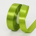 Glossy bright green 1.5cm satin ribbon roll for gift wrapping and wedding decoration - 1.5cm x 22m / Army Green