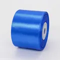 5cm royal blue satin ribbon roll made of smooth polyester for gift wrapping and wedding decor - Sapphire Blue