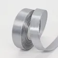 Silver grey satin ribbon roll with 1.5cm width for gift wrapping and wedding decor - 1.5cm x 22m / Gray