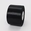 5cm black satin ribbon roll with silk finish for gift wrapping and clothing accessories - Black