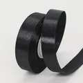 Glossy black 1.5cm wide satin ribbon on a roll for elegant gift wrapping and crafts - 1.5cm x 22m / Black