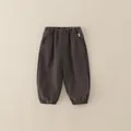 Kids jogger pants in dark brown cotton fabric with elastic waist and side pockets - 90cm / Grey (Pants)