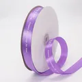 Purple satin birthday ribbon roll with white Happy Birthday print for gift wrapping - 2cm / Medium Purple
