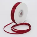 Deep red 3mm double-sided satin ribbon on a white plastic spool for gift wrapping - 3mm / Burgundy