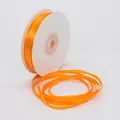 Single roll of 3mm orange double-sided satin ribbon on white spool for DIY crafts - 3mm / Orange