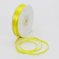 Bright yellow 3mm double-sided satin ribbon roll for bookmarks and gift tags - 3mm / Lemon Yellow