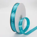 2cm lake blue Happy Birthday satin ribbon roll for cake box and gift packaging decor - 2cm / Teal