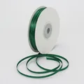 Deep green 3mm double-sided satin ribbon roll on white plastic spool for gift wrapping - 3mm / Dark Green