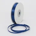 Deep blue 3mm double-faced satin ribbon on white spool for crafts and gift wrapping - 3mm / Dark Blue