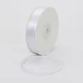 3mm white double-faced satin ribbon on white spool for gift wrapping and DIY crafts - 3mm / White