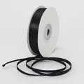 3mm double-sided black satin ribbon on a white spool for gift wrapping and DIY crafts - 3mm / Black